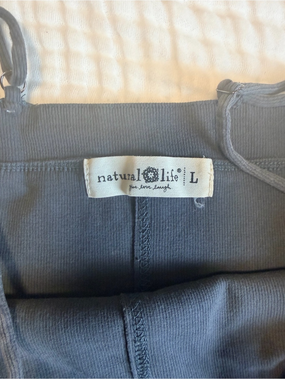 NATURAL LIFE Gray Ribbed Corset Style Top - Picture 2 of 3